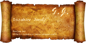 Iszakov Jenő névjegykártya